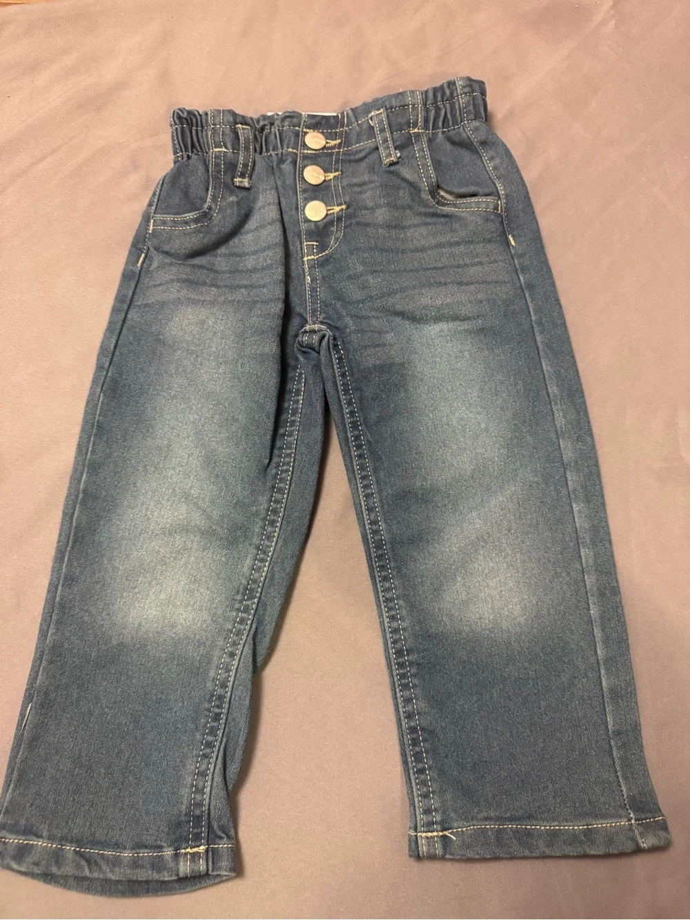 Joe's Jeans Medium Blue Denim with White and Purple Striped Shirt-0017